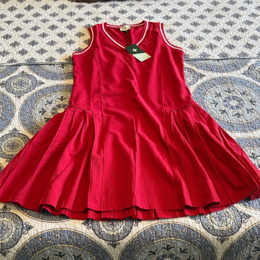 Red Sleeveless Fit-and-Flare Dress
